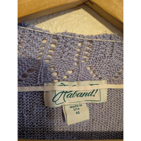 Vintage purple short sweater size M - Picture 2 of 8